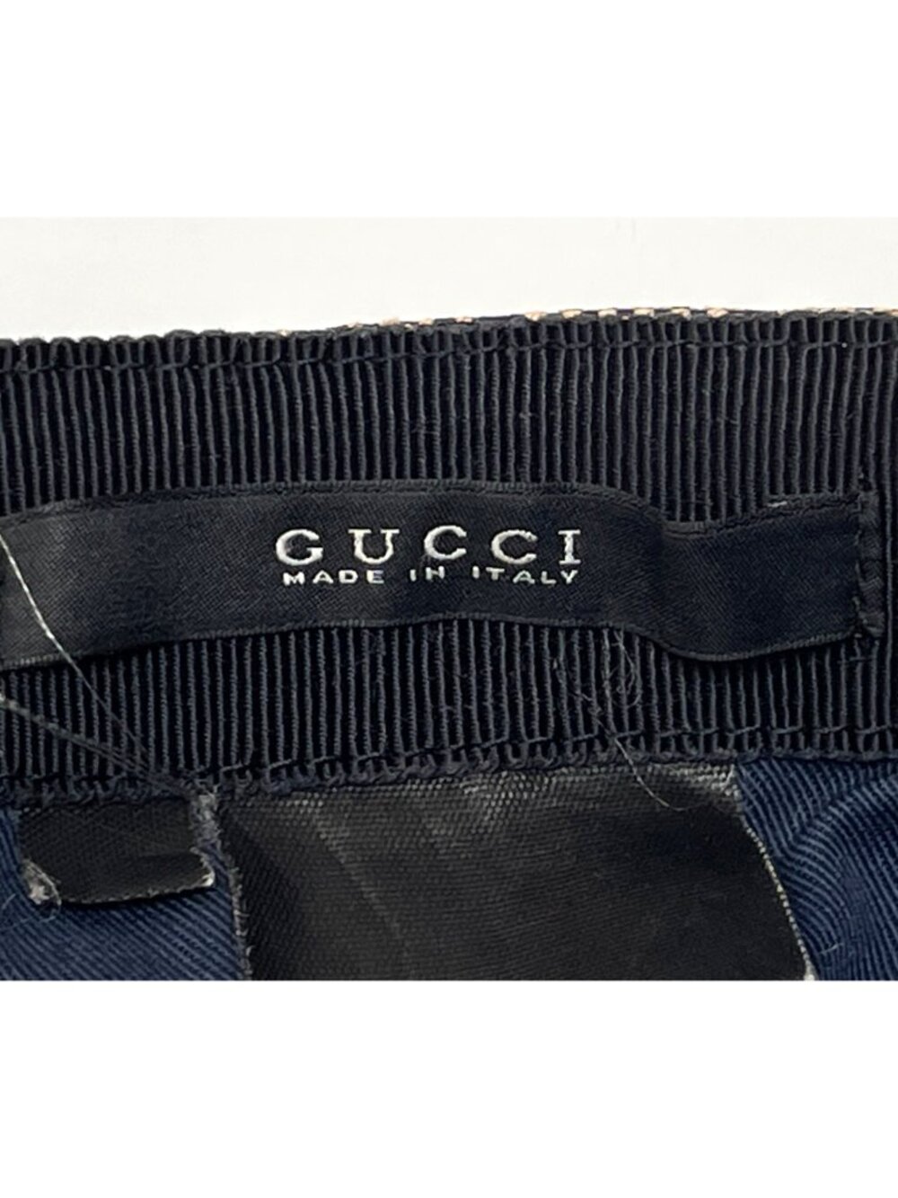 Gucci Navy Size S 57 GG Logo Monogram Canvas Web Baseball Cap Hat Runway - Picture 7 of 9
